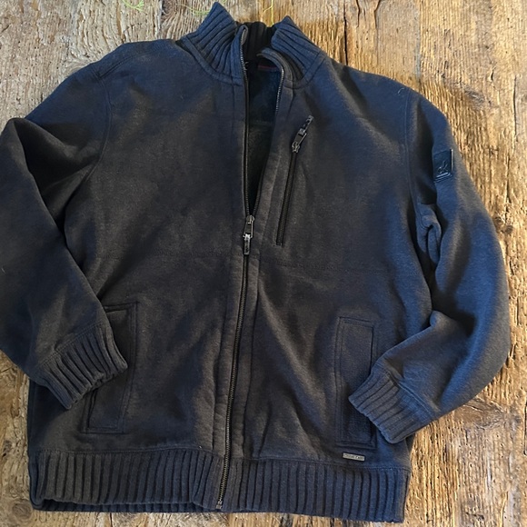 Calvin Klein Men's Dark Gray Zip-Up Sweater - Picture 1 of 8